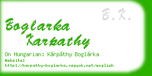 boglarka karpathy business card